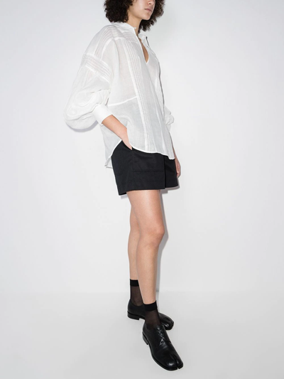 Lee Mathews High Waist Organic Cotton Shorts In Schwarz