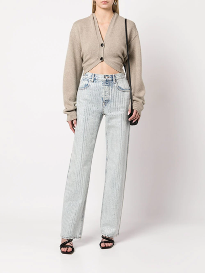 Alexander Wang Back Knot Cardigan In Cashmere Wool In Nude