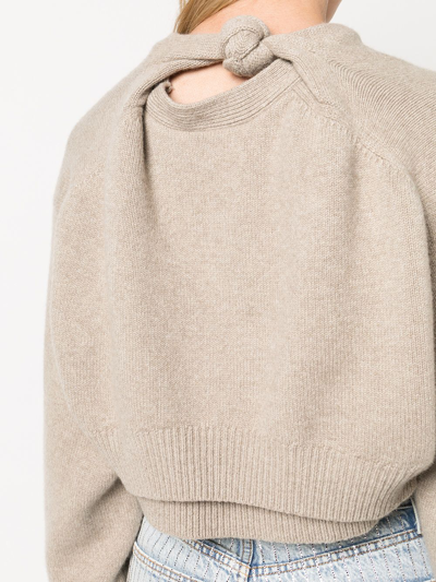 Alexander Wang Back Knot Cardigan In Cashmere Wool In Nude