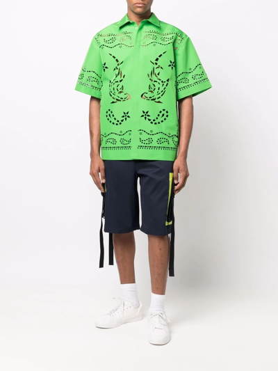 Msgm Tassel-detail Knee-length Shorts In Blau