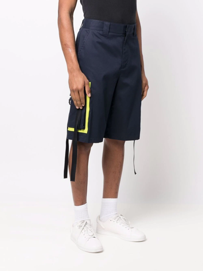Msgm Tassel-detail Knee-length Shorts In Blau