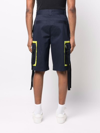 Msgm Tassel-detail Knee-length Shorts In Blau
