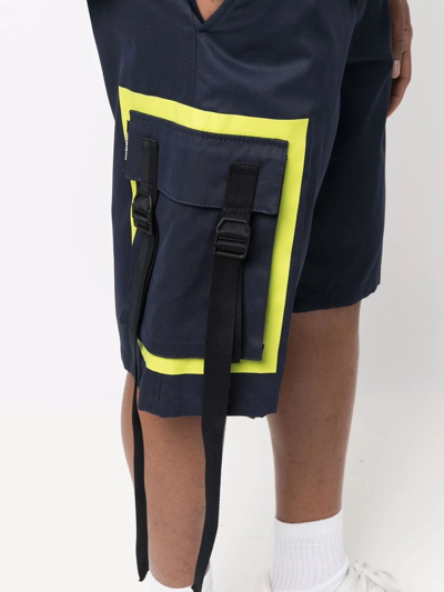 Msgm Tassel-detail Knee-length Shorts In Blau