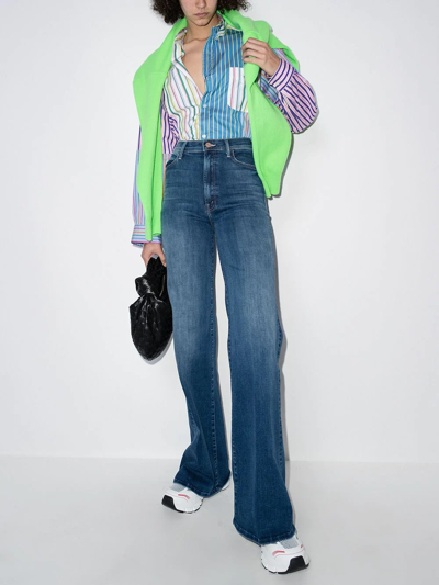 Shop Mother The Hustler Flared Jeans In Blau