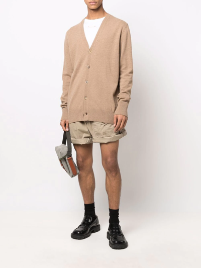 Maison Margiela V-neck Long-sleeve Cardigan In Brown