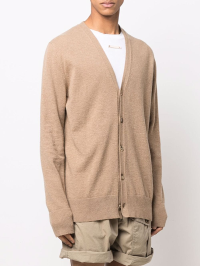 Maison Margiela V-neck Long-sleeve Cardigan In Brown
