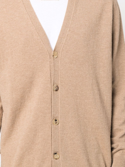Maison Margiela V-neck Long-sleeve Cardigan In Brown
