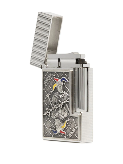 St Dupont Ligne 2 Joker Lighter In Silber