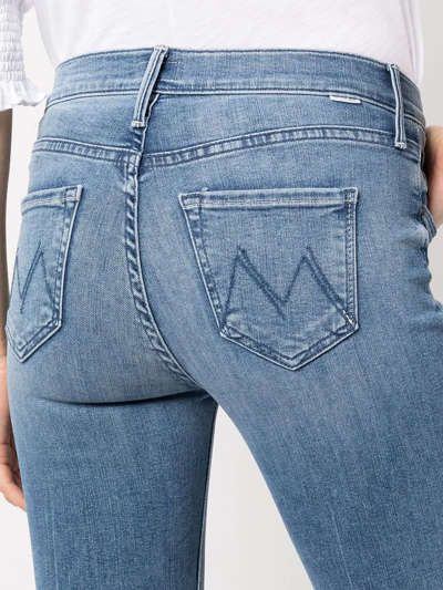 Shop Mother Mid-rise Skinny Ankle-crop Jeans In Blau