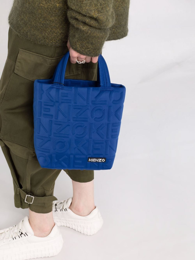 Shop Kenzo Logo-patch Tote Bag In Blau