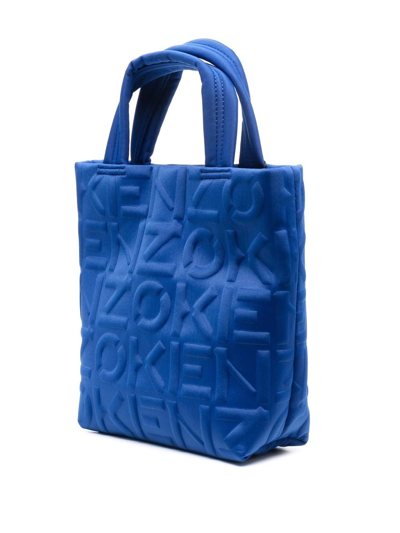 Shop Kenzo Logo-patch Tote Bag In Blau