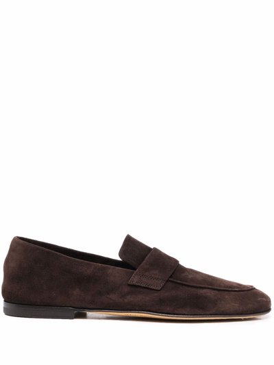 Shop Officine Creative Airto Leather Loafers In Braun