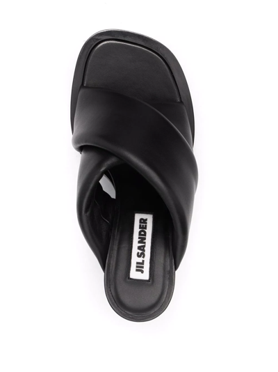 Shop Jil Sander Crossover-strap Open-toe Sandals In Schwarz