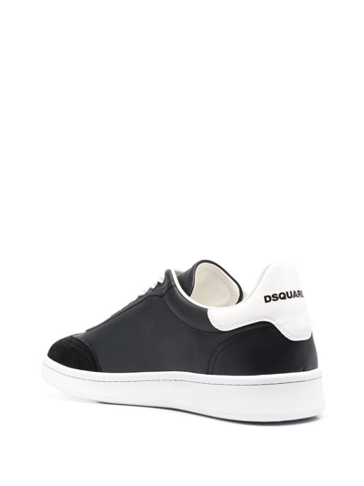 Shop Dsquared2 Logo-patch Leather Sneakers In Schwarz