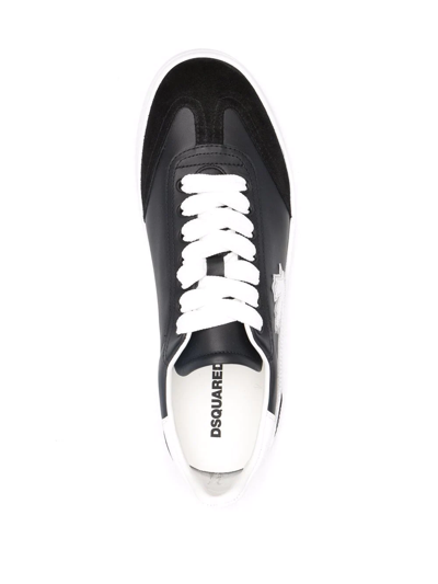 Shop Dsquared2 Logo-patch Leather Sneakers In Schwarz
