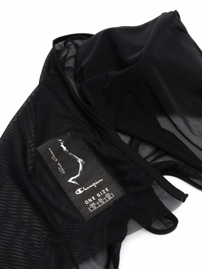 Rick Owens X Champion Logo-patch Veil Face Mask In Schwarz