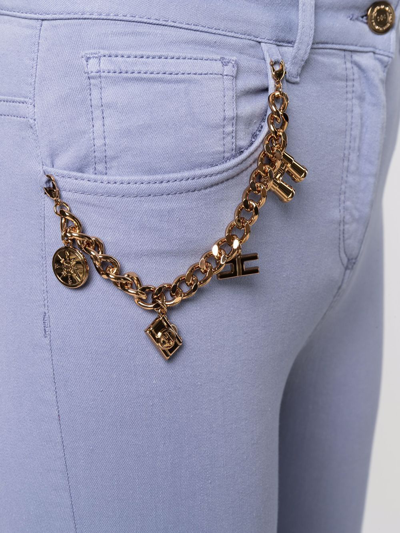 Elisabetta Franchi Charm-detail Denim Jeans In Blau