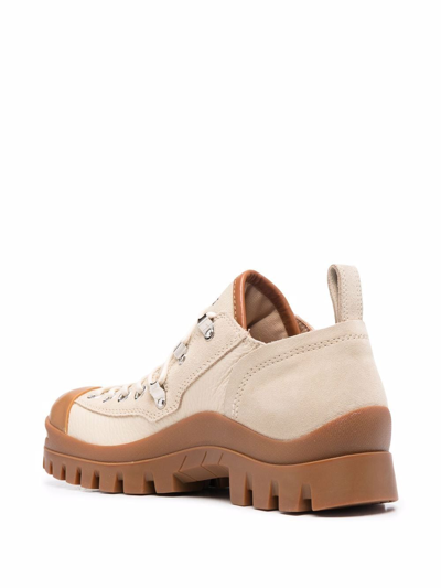 Shop Jw Anderson Embroidered-logo Lace-up Shoes In Nude