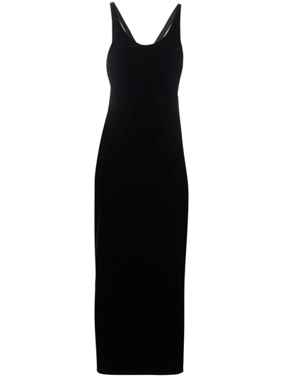 Shop Saint Laurent Cut-out Silk Dress In Schwarz