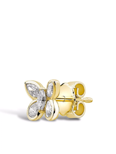 Shop Pragnell 18kt Yellow Gold Butterfly Diamond Stud Earrings