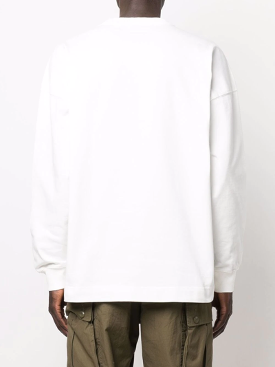 Diesel Crewneck S-patchy Sweatshirt With Deboosed Patch In Weiss