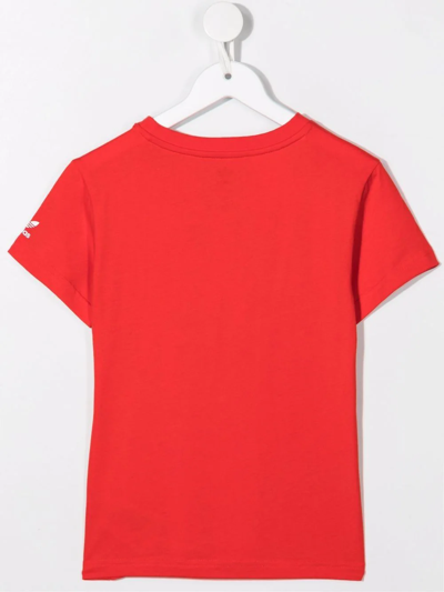 Shop Adidas Originals Logo-print T-shirt In Red