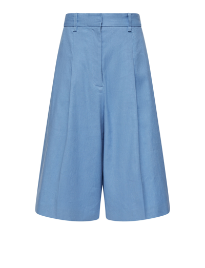 Shop Joseph Stretch Linen Cotton Tarah Shorts In Sky Blue
