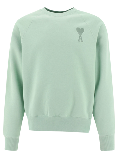 Shop Ami Alexandre Mattiussi "ami De Coeur" Sweatshirt In Green