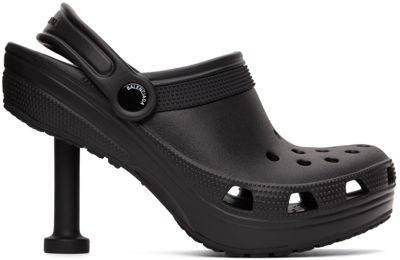 Shop Balenciaga Black Crocs Edition Madame Heels In 1000 Black