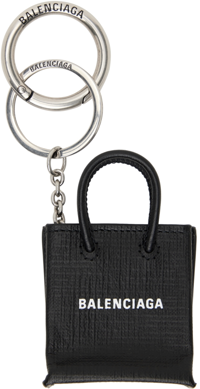 Balenciaga Black Mini Shopping Keyring | ModeSens