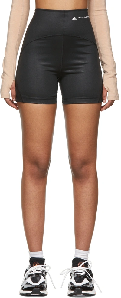 Shop Adidas By Stella Mccartney Black Truestrength Yoga Shorts In Arcblu