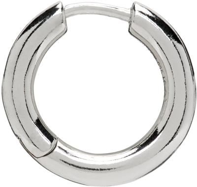 Shop Maria Black Silver Polo Huggie Earring In Silver Hp