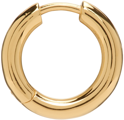 Shop Maria Black Gold Polo Huggie Earring In Gold Hp