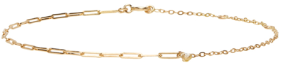 Shop Yvonne Léon Gold Solitaire Diamond Anklet In Yellow Gold