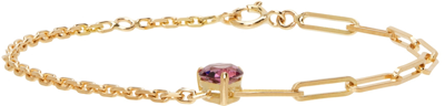Shop Yvonne Léon Gold Solitaire Coeur Bracelet In Yellow Gold