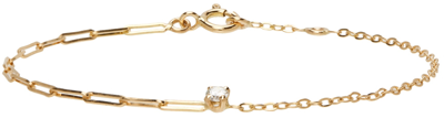 Shop Yvonne Léon Gold Solitaire Diamond Bracelet In Yellow Gold