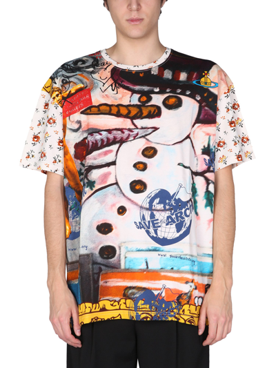 Shop Vivienne Westwood "snowman" T-shirt In Multicolour