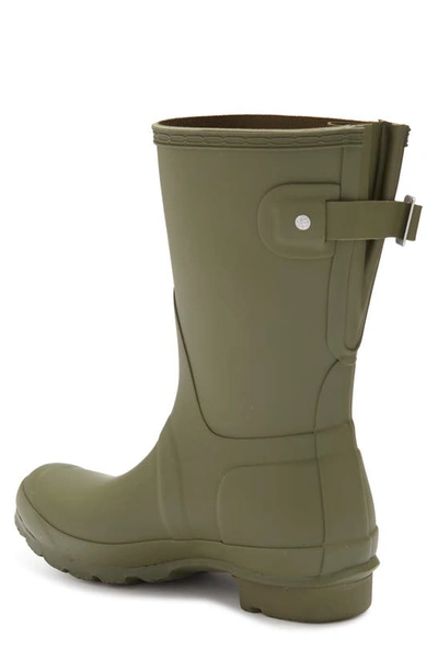 Shop Hunter Original Short Back Adjustable Rain Boot In Olive