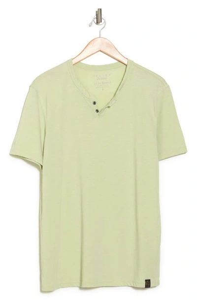 Shop Lucky Brand Button Notch Neck T-shirt In Smoke Green