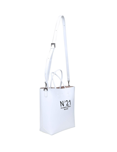 Shop N°21 Small Shopping Bag With Logo In White