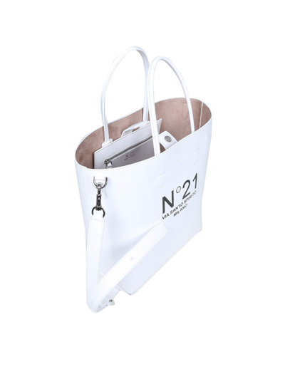 Shop N°21 Small Shopping Bag With Logo In White