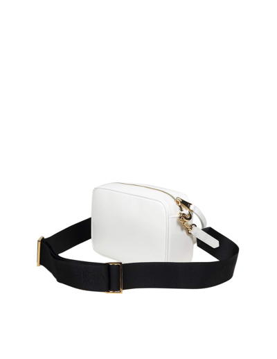 Shop N°21 Leather Shoulder Bag With Applied Logo In White