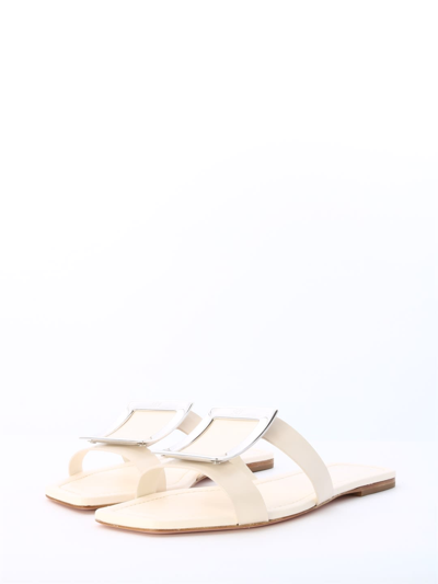 Shop Roger Vivier White Bikiviv Mule Sandal In Cream