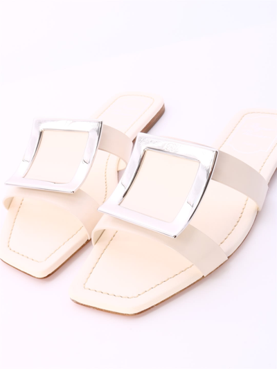 Shop Roger Vivier White Bikiviv Mule Sandal In Cream