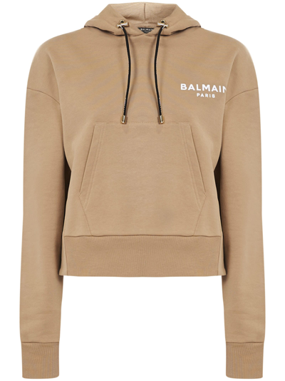 Shop Balmain Sweatshirt In Beige