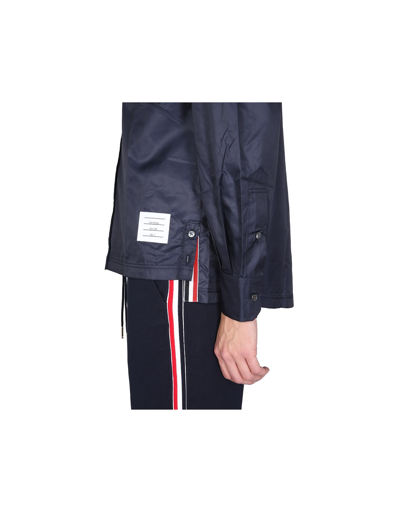 Shop Thom Browne Technical Fabric Jacket In Blue