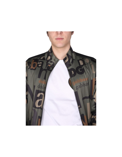 Shop Dolce & Gabbana Sweatshirt With All Over Logo Print In Army