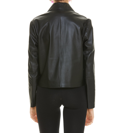 Arma Button-up Leather Jacket In Black