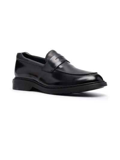 Shop Hogan Mocasssino In Pelle Nera Hxm5760du50qfyb999 In Black