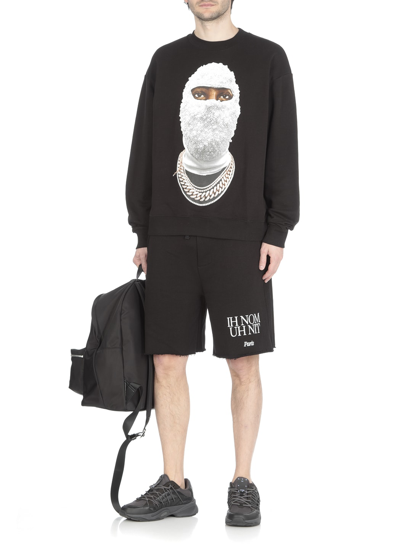 Ih Nom Uh Nit Graphic Print Crewneck Sweater With Long Sleeves In Black